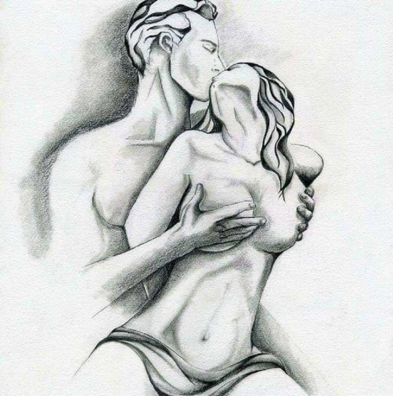 Erotic drawings with a pencil