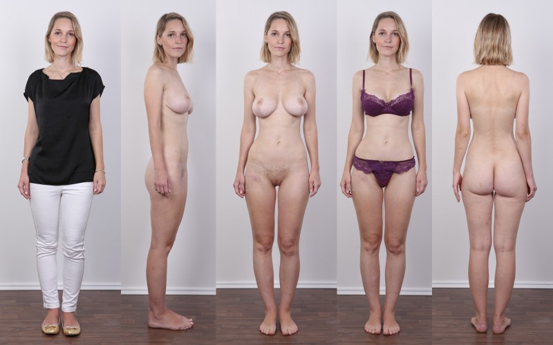 Girls undress at a casting