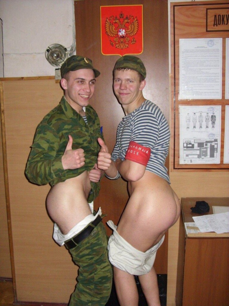Naked Russian guys in the army