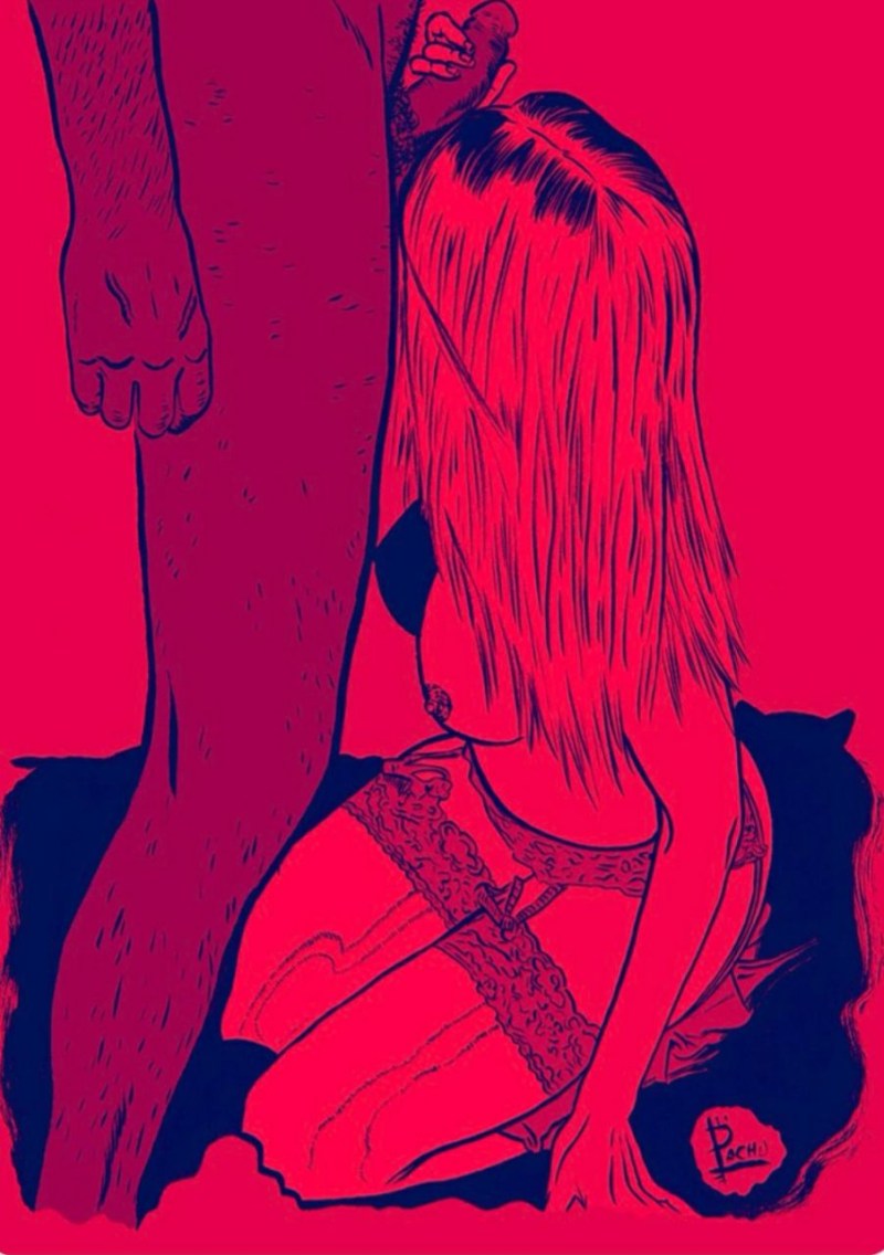 Erotic drawings Pachu Cunnilingus