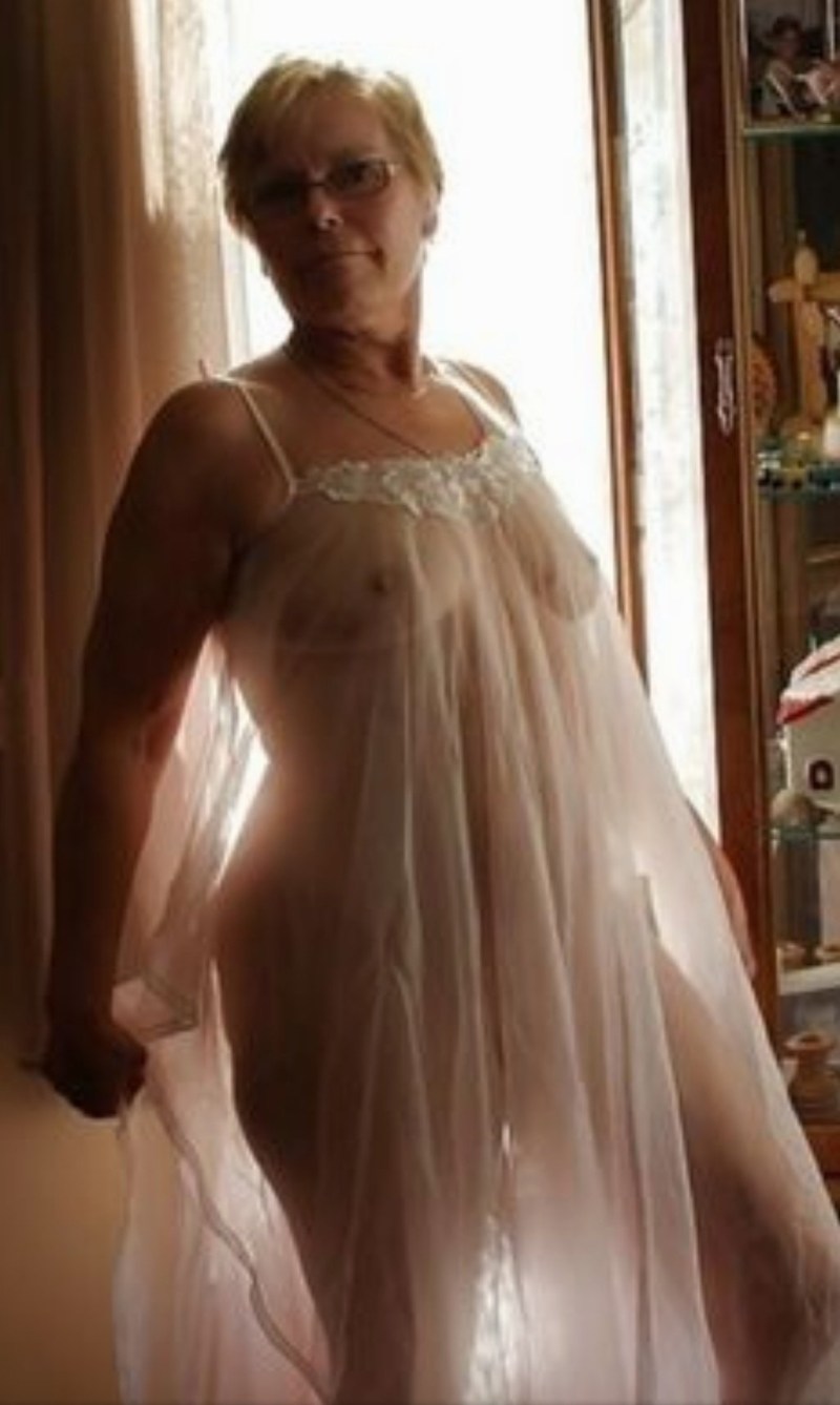 Mature women in transparent clothes