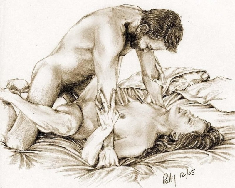 Erotic drawings with a pencil