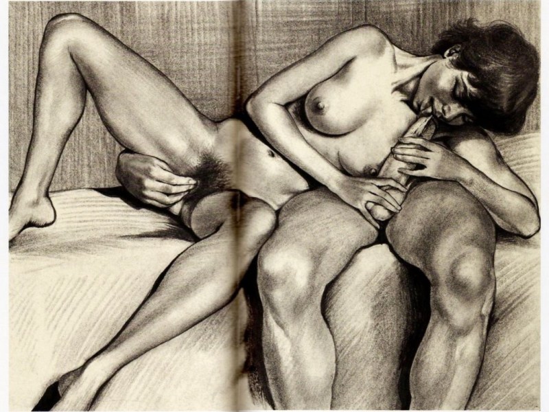 Erotic drawings with a pencil