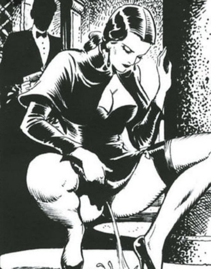 Retro femdom pissing comics