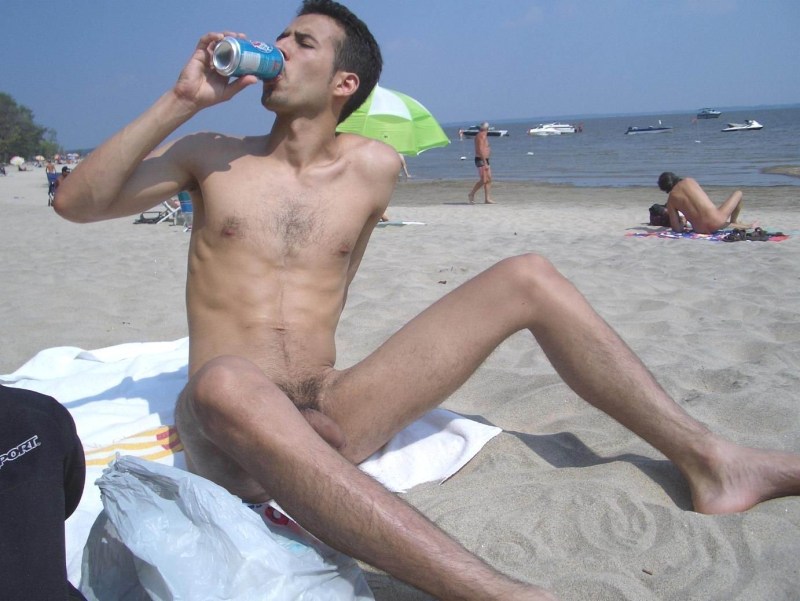 Men without panties on the beach