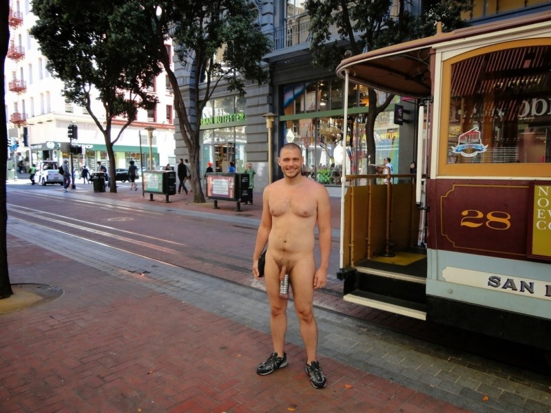 Exhibitionists of a man on the street