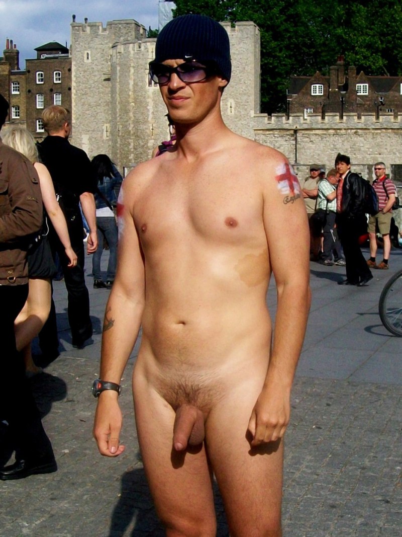 Guys undress in public