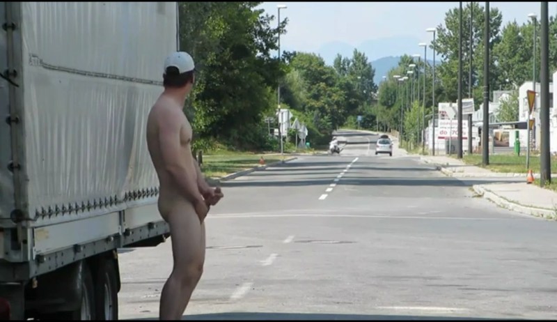 Naked Russian guys on the street