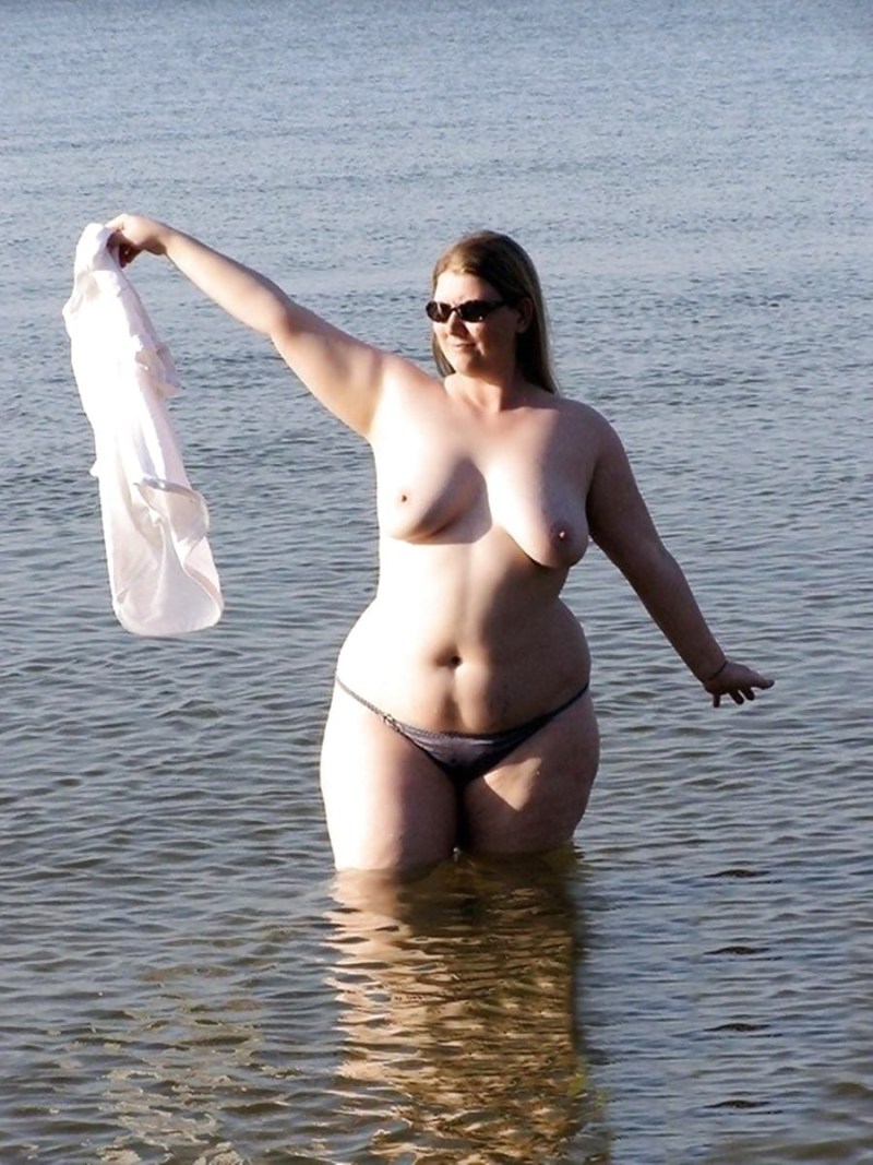 Fat women naked in the sea