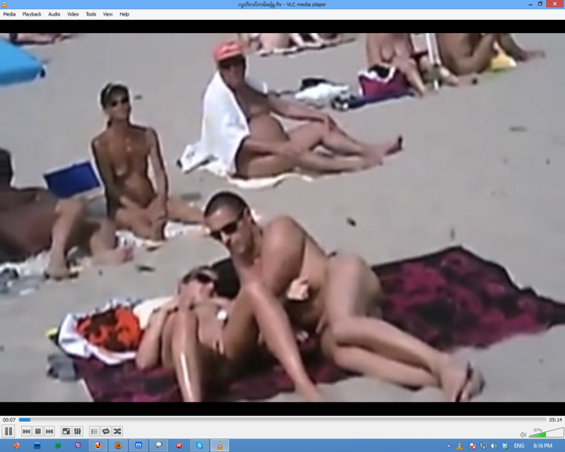 Bisexuals on a public beach