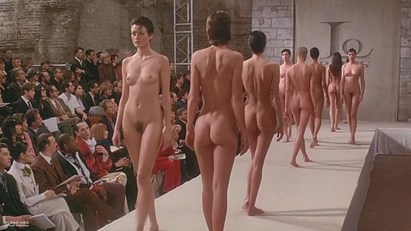 Girls undress on the catwalk