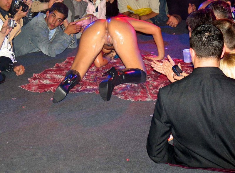 Naked stripper in public