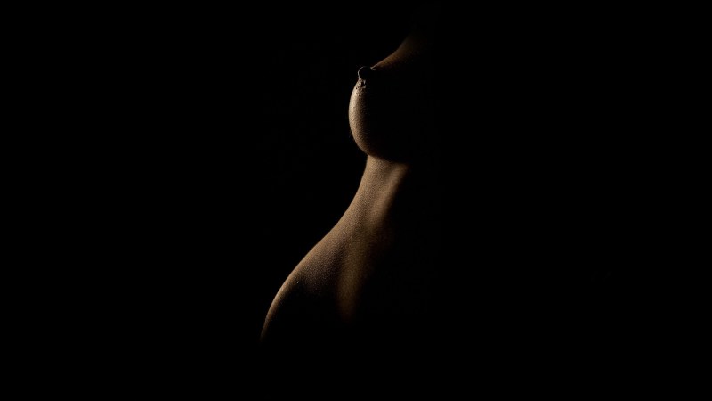 Breast on a black background