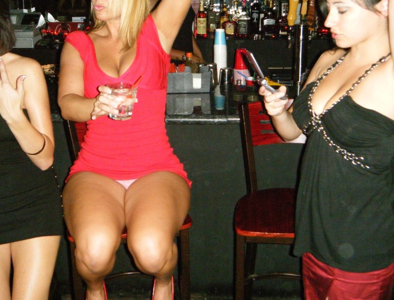 Girls without panties in the club