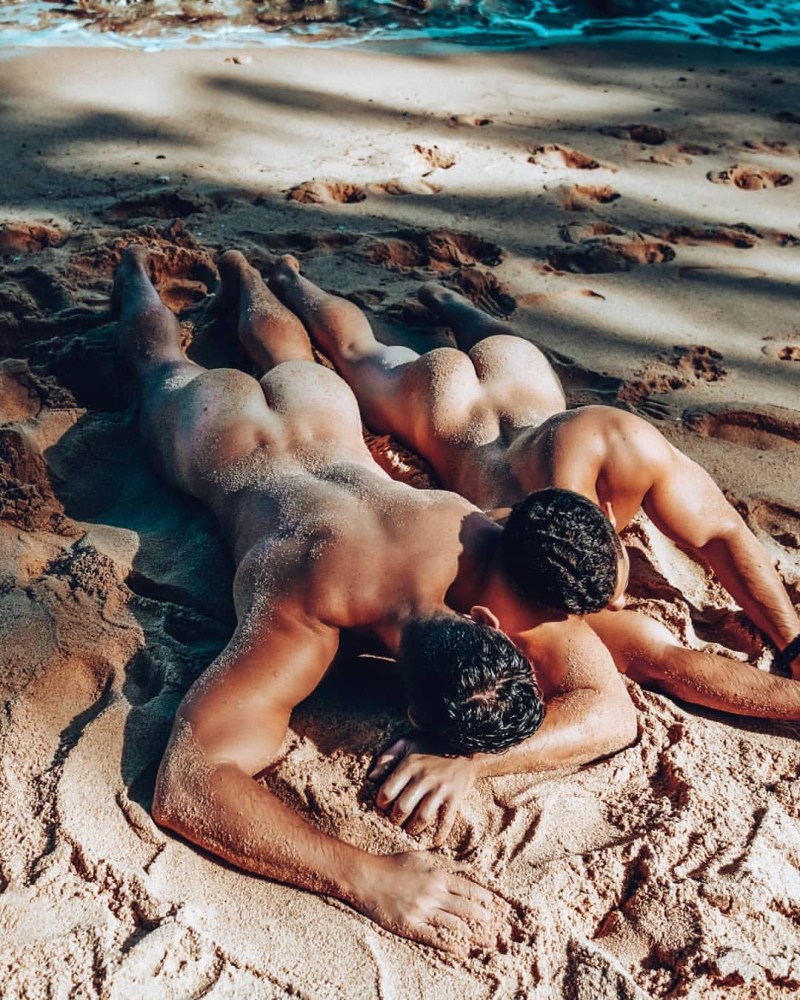 Naked homosexuals on the beach