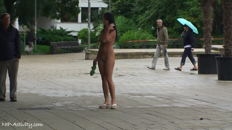 Naked along the street on a dispute