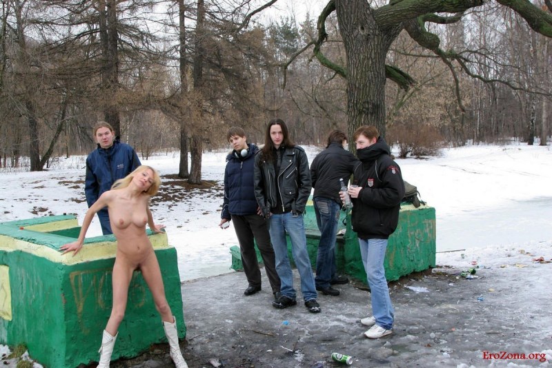 Undressed on the street on the street