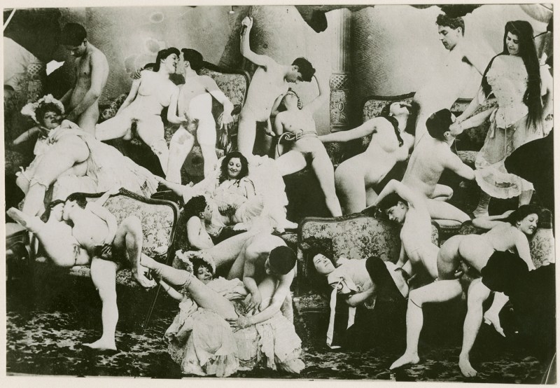 Pornography of the beginning of the 20th century. Orgy