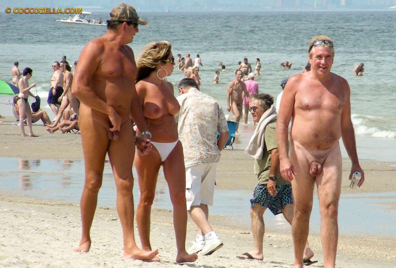 Man exhibitionist on the beach