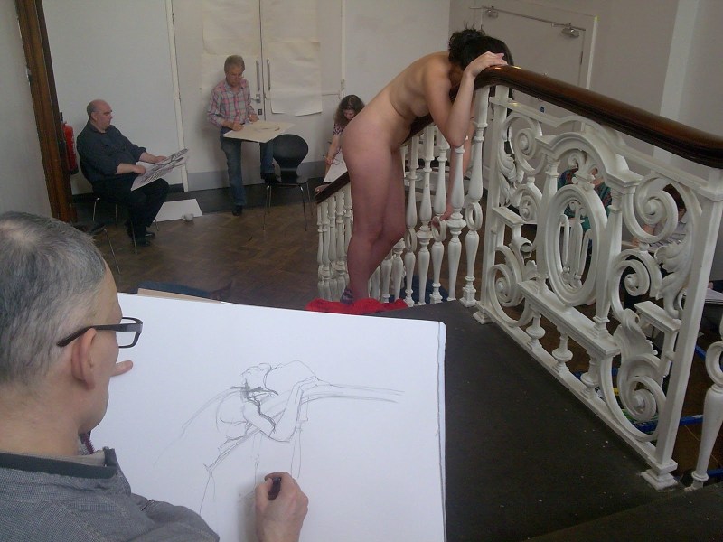 Naked model in the audience