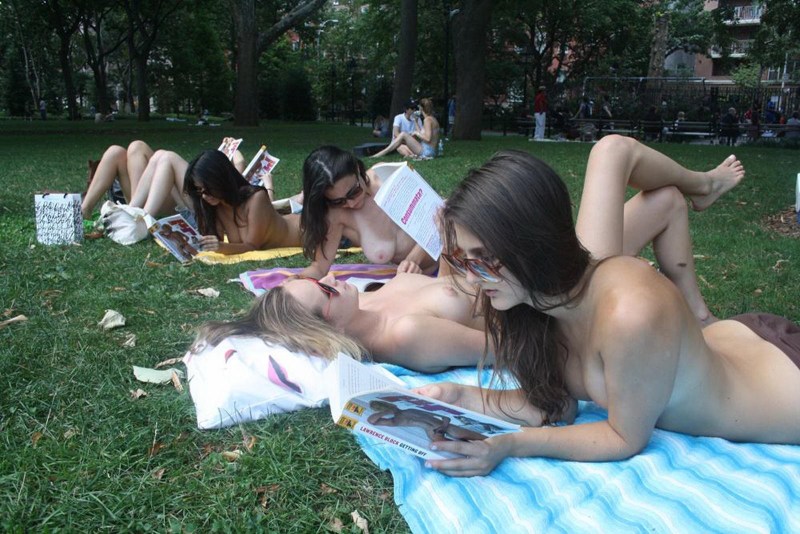 Naked sunbathing in parks