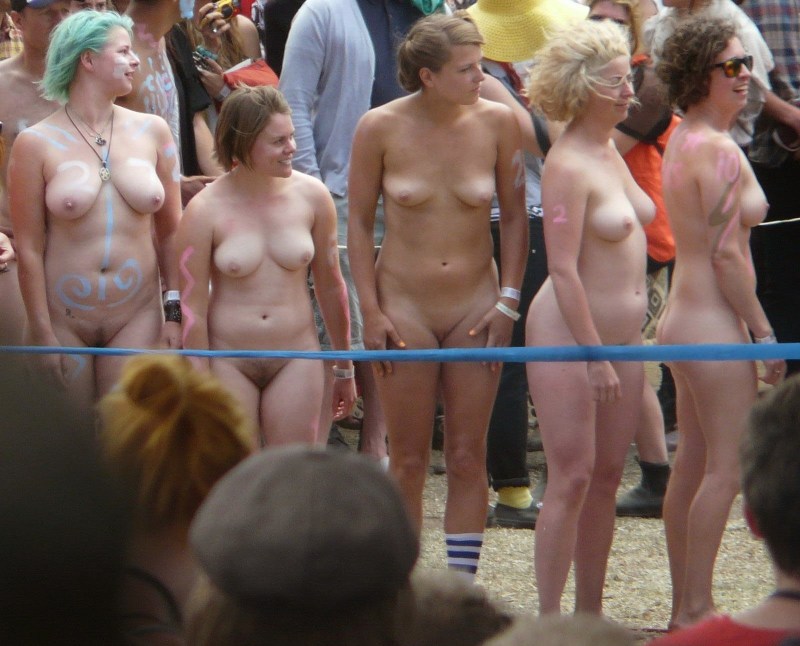 Beauty contest of naked women
