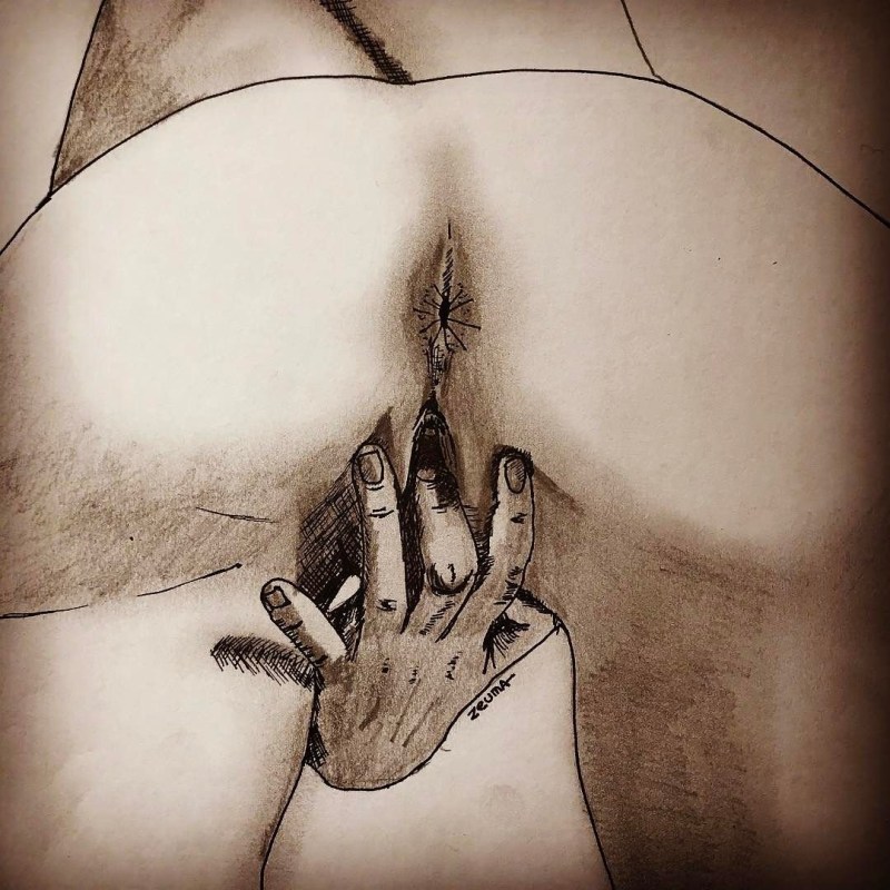 Erotic drawings of the vagina