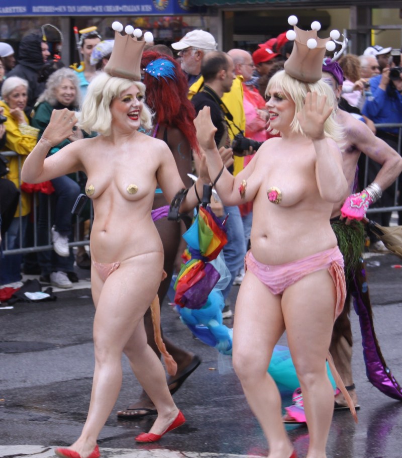Festival parade of naked women
