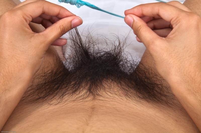Curly pubic hair