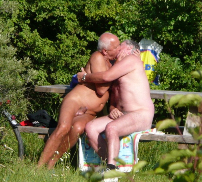 Grandpa in Park Member Spread Naked GEI