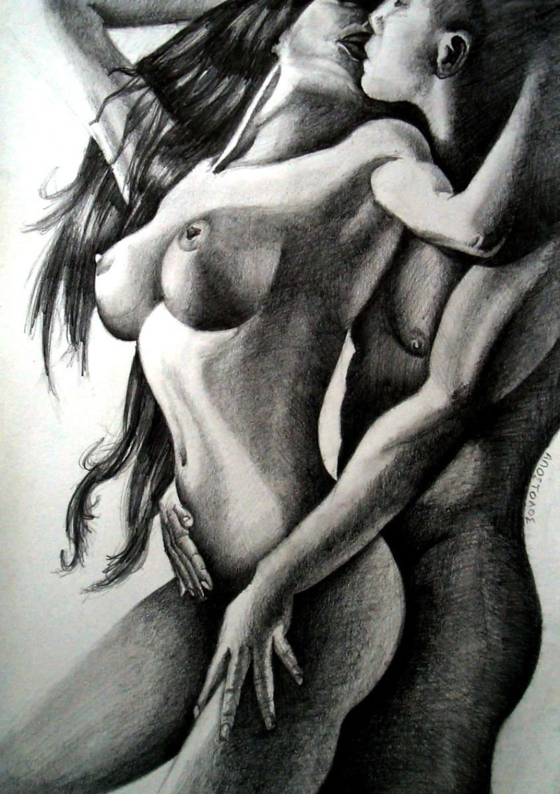 Erotic drawings with a pencil