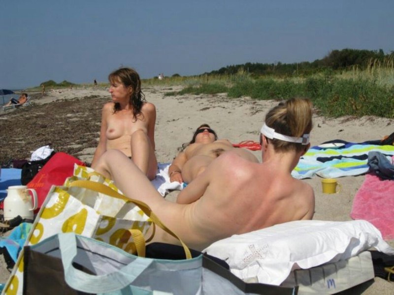 Family nudist beach