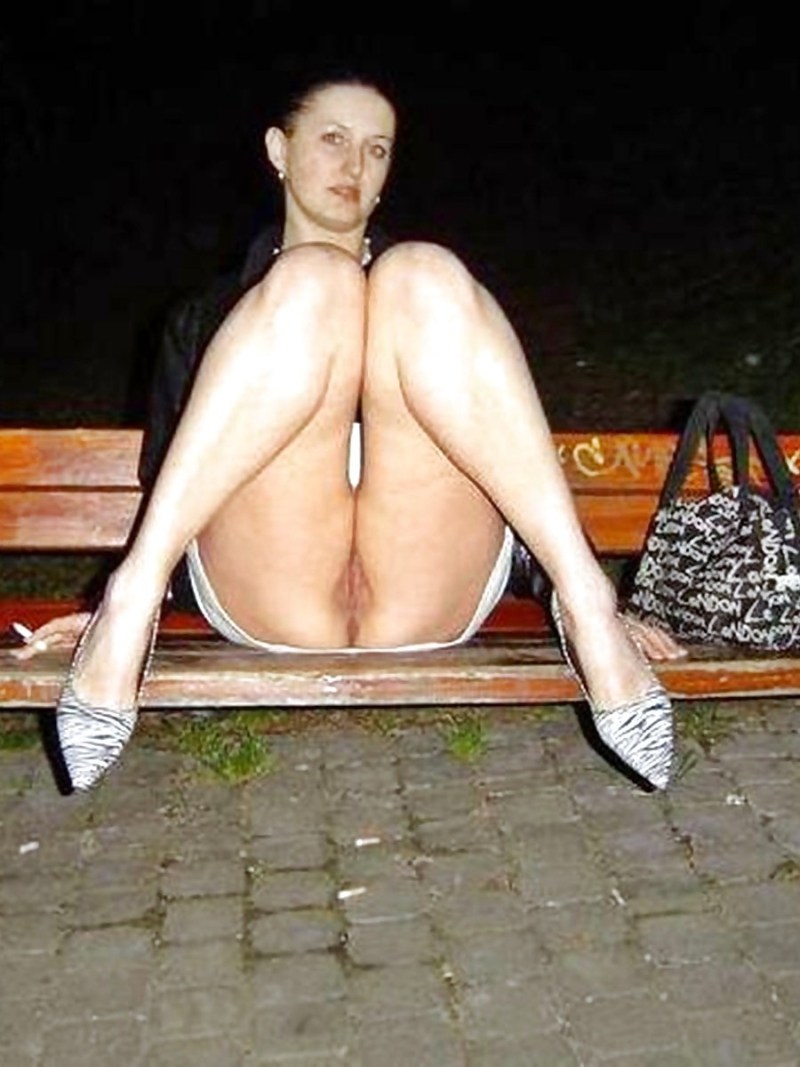 Russian woman on the street without panties Private