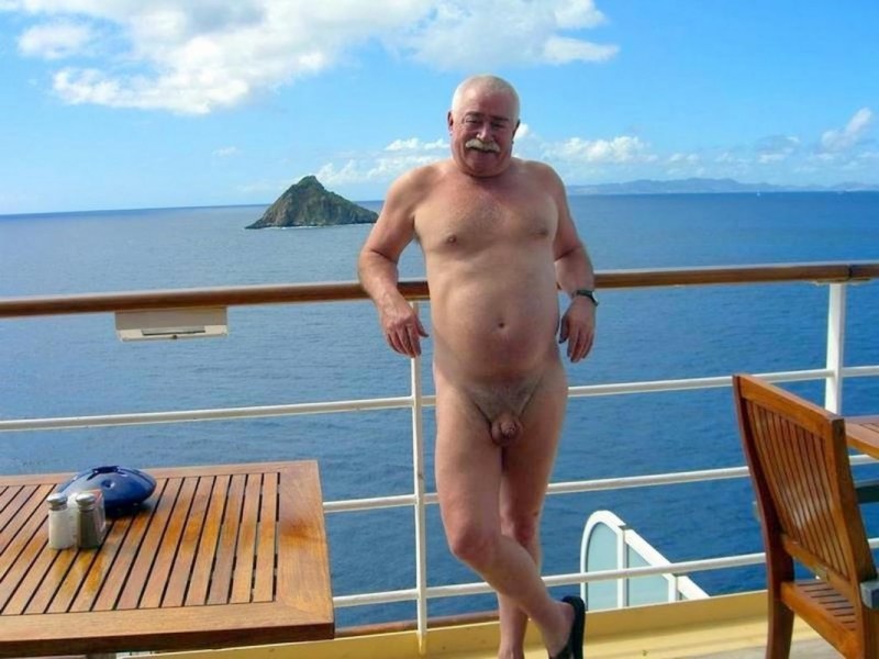 Naked elderly men on the beach