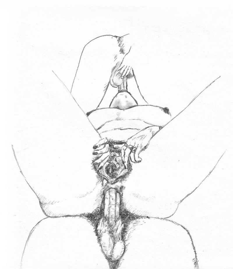 Vagina drawing with a pencil