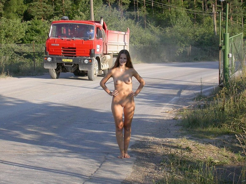 Naked women on the highway