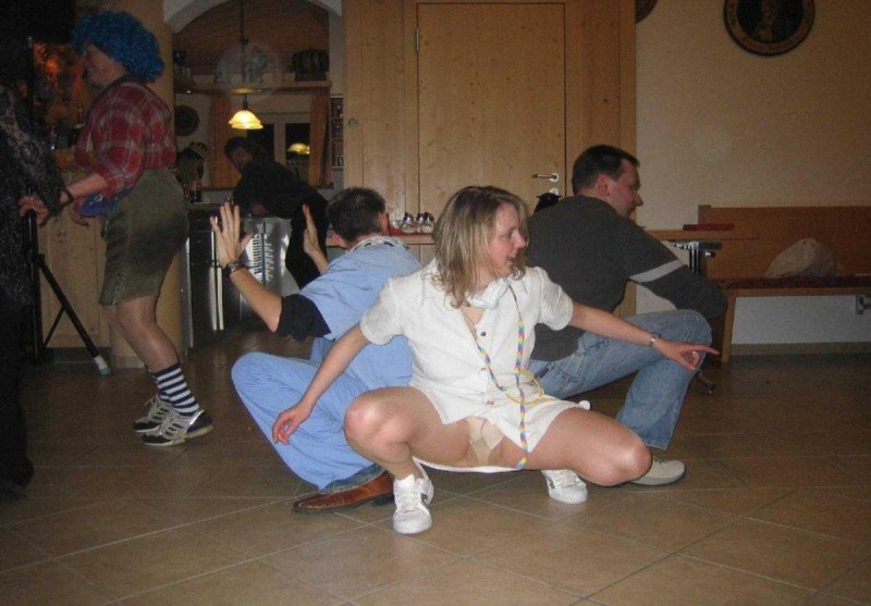 Lit panties at the corporate party