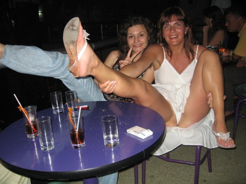 Lit panties at the corporate party