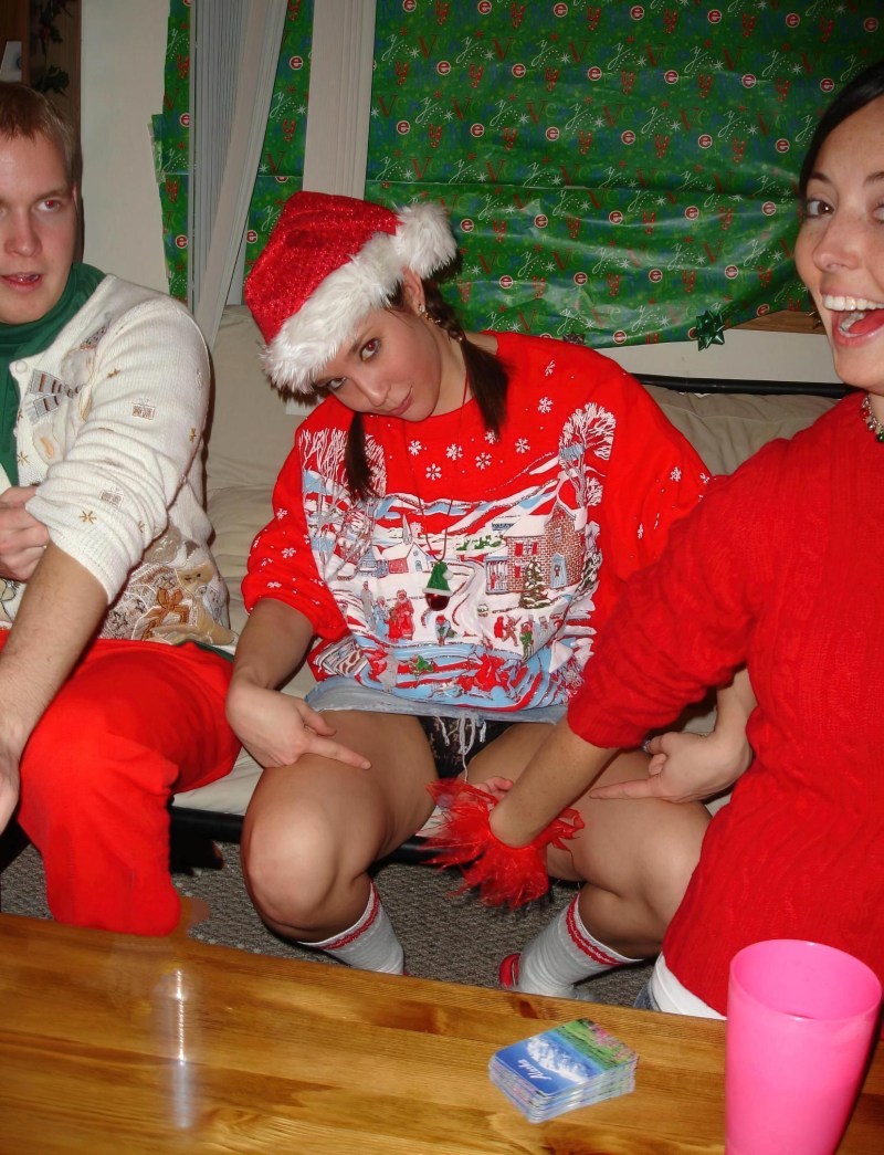 Without panties at the New Year's corporate party