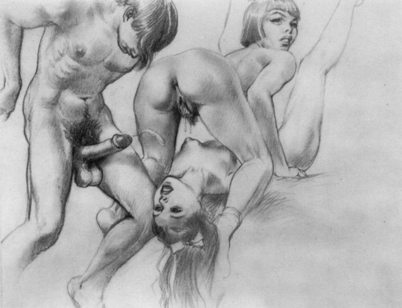 Pornographic drawings with a pencil