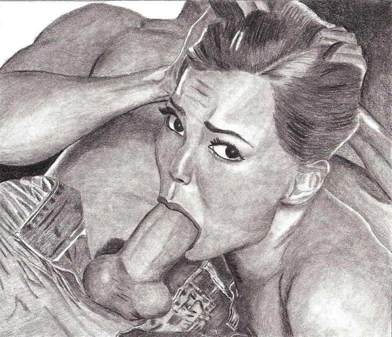 Blowjob drawings with a pencil