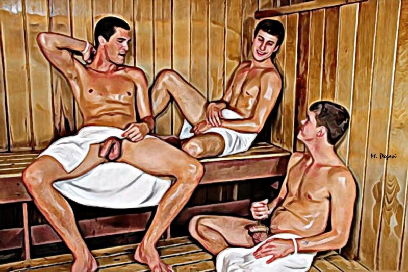 Naked young guys in the bath