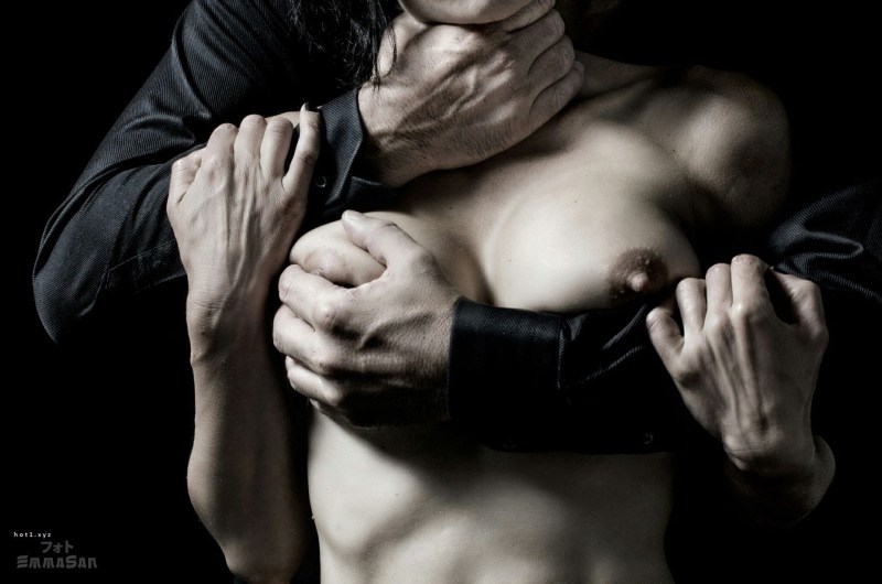 Breasts in men's hands