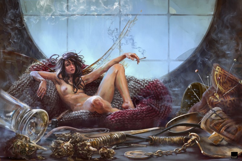 Naked women in the style of fantasy