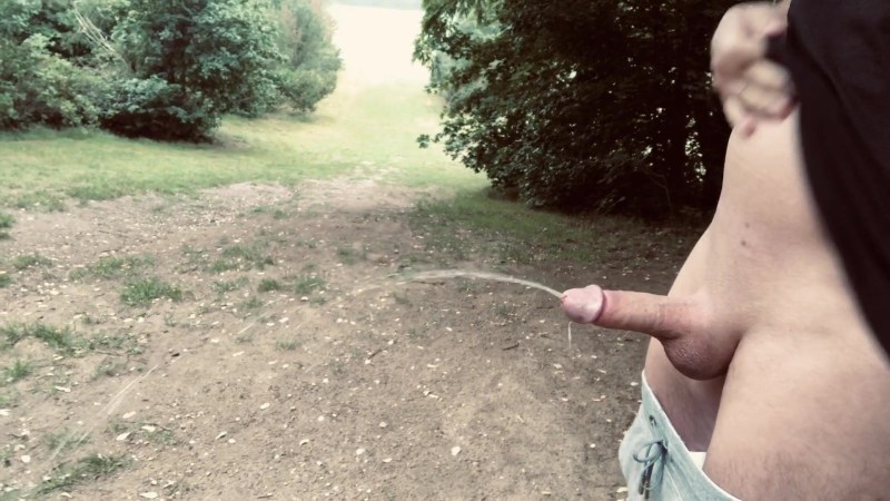 Naked guys pierce in nature